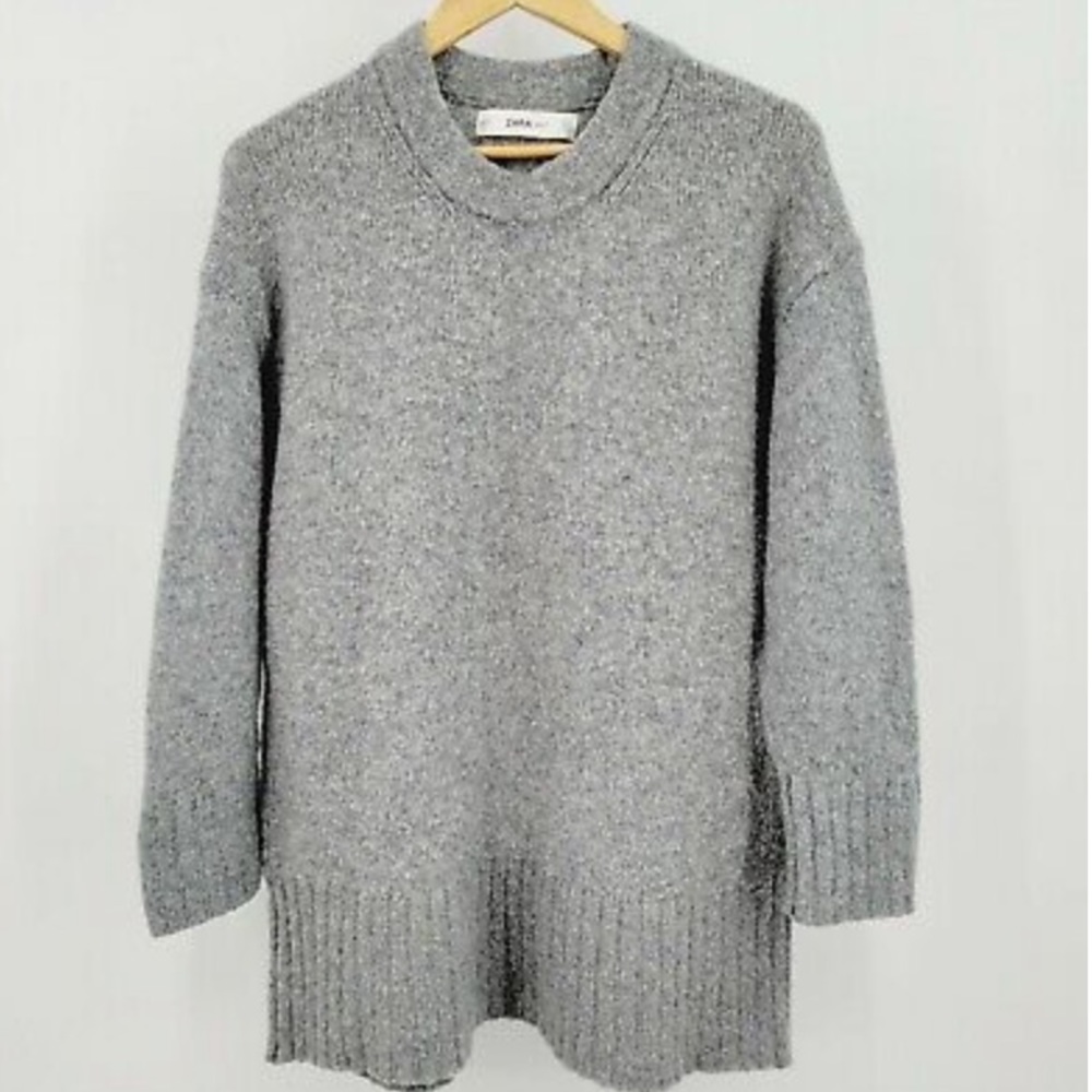 Zara Gray Oversized Knit Sweater